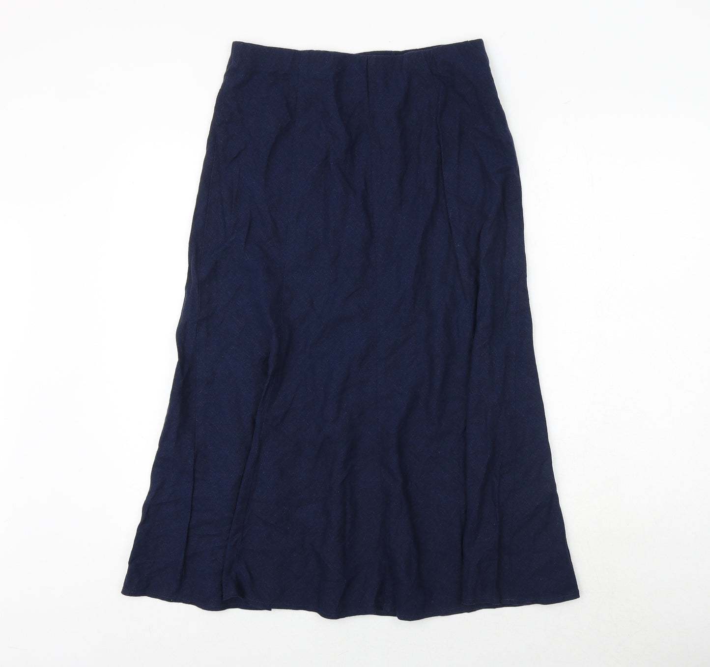 EWM Womens Blue Linen Swing Skirt Size 10