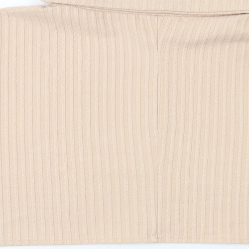 Oasis Womens Pink Polyester Cropped Tank Size S Roll Neck