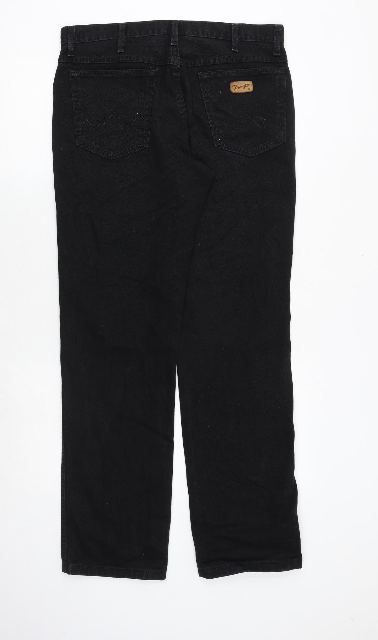 Wrangler Mens Black Cotton Straight Jeans Size 34 in Regular Zip