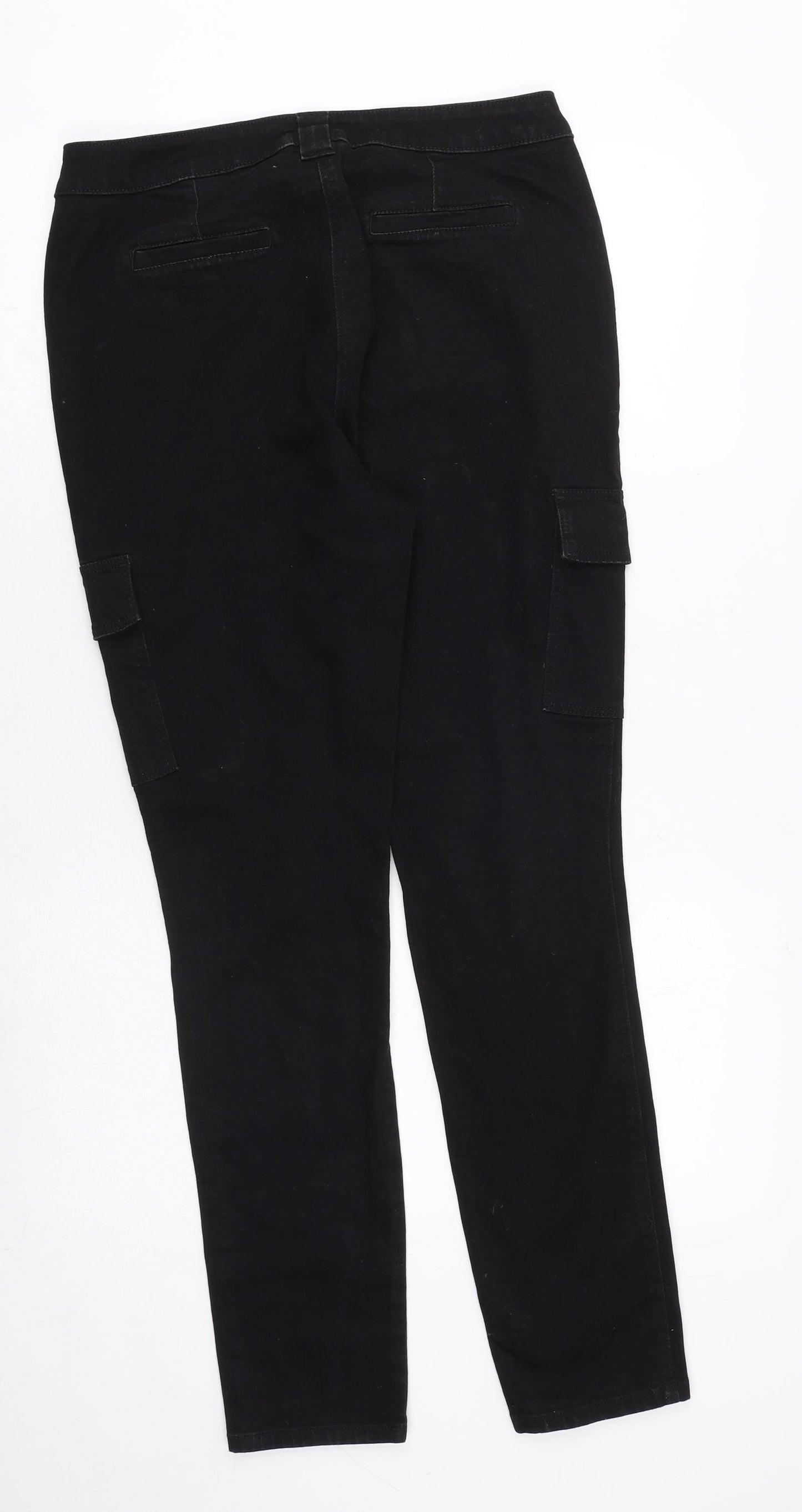 NEXT Womens Black Cotton Skinny Jeans Size 14 Regular Zip