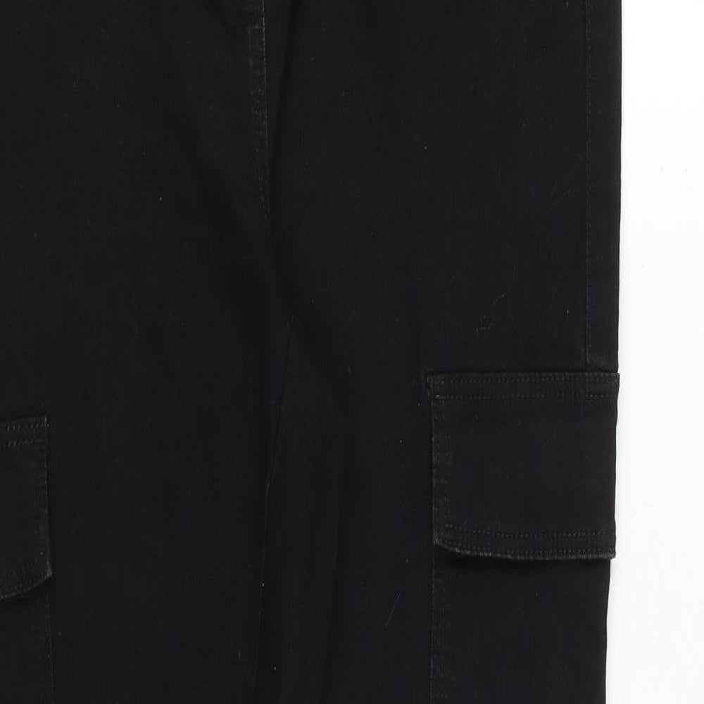NEXT Womens Black Cotton Skinny Jeans Size 14 Regular Zip