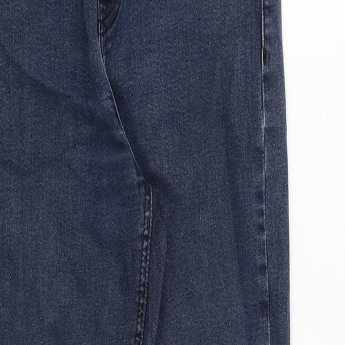 Topshop Womens Blue Cotton Skinny Jeans Size 30 in Extra-Slim Zip