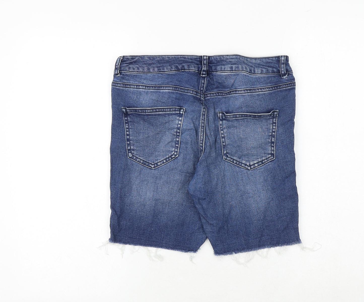 Waredenim Womens Blue Cotton Cut-Off Shorts Size 10 Regular Zip