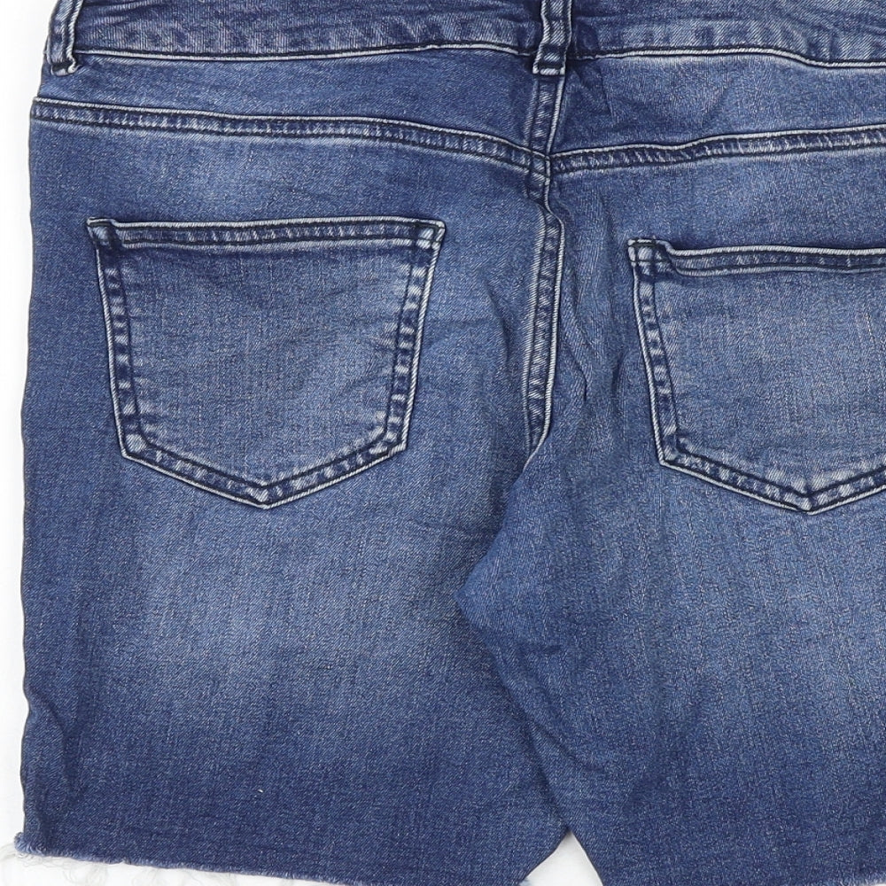 Waredenim Womens Blue Cotton Cut-Off Shorts Size 10 Regular Zip