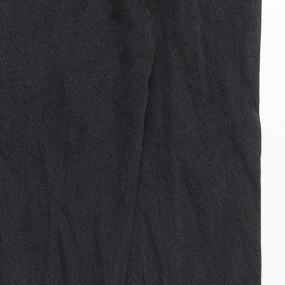 H&M Womens Black Cotton Straight Jeans Size 10 Regular Zip