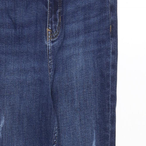 Marks and Spencer Womens Blue Cotton Skinny Jeans Size 10 Regular Zip