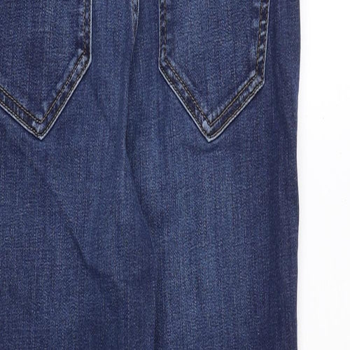 Marks and Spencer Womens Blue Cotton Skinny Jeans Size 10 Regular Zip