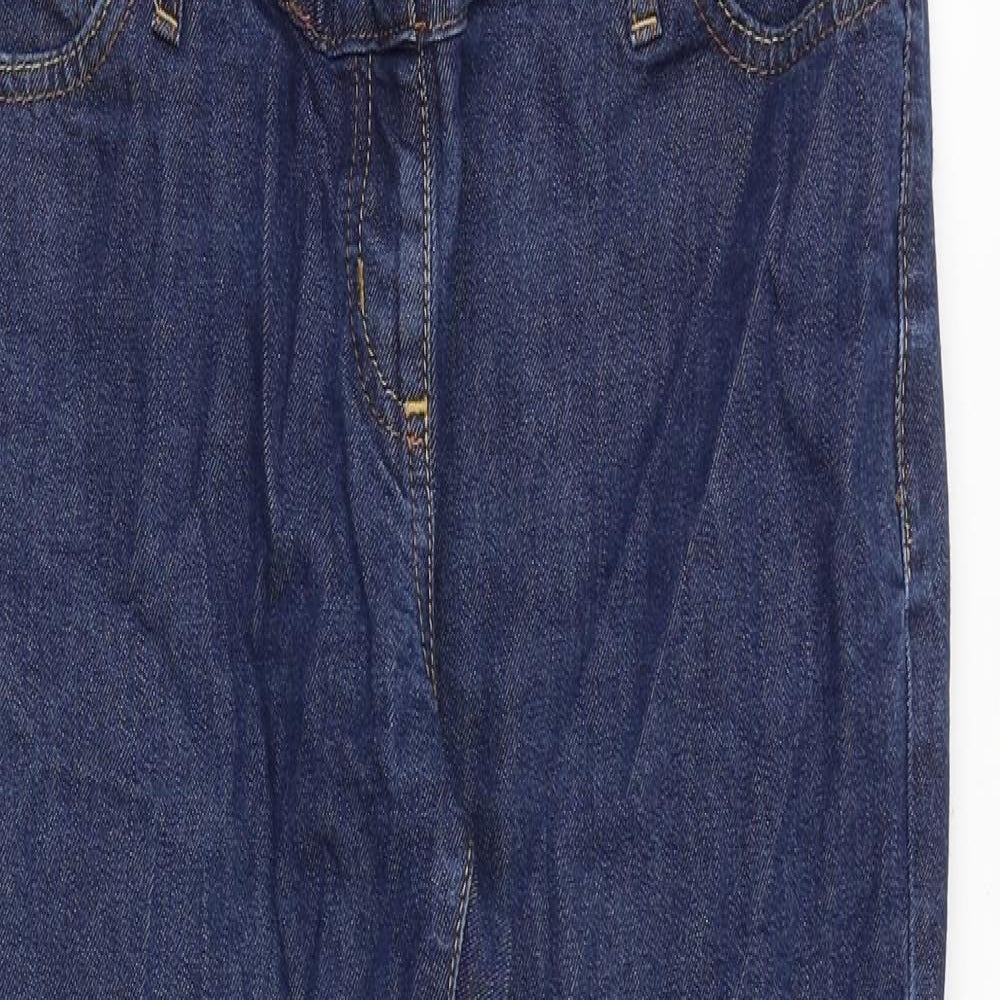 Boden Womens Blue Cotton Straight Jeans Size 10 Regular Zip