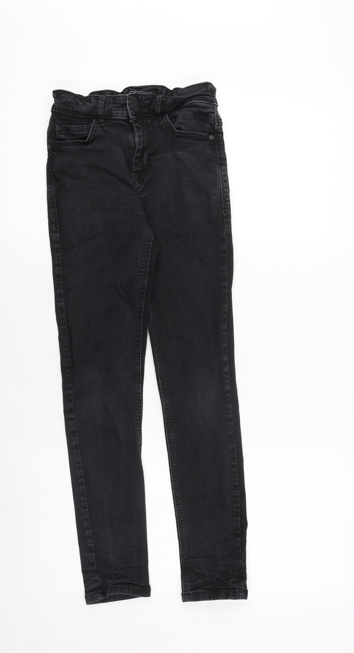 NEXT Boys Grey Cotton Skinny Jeans Size 11 Years Regular Zip
