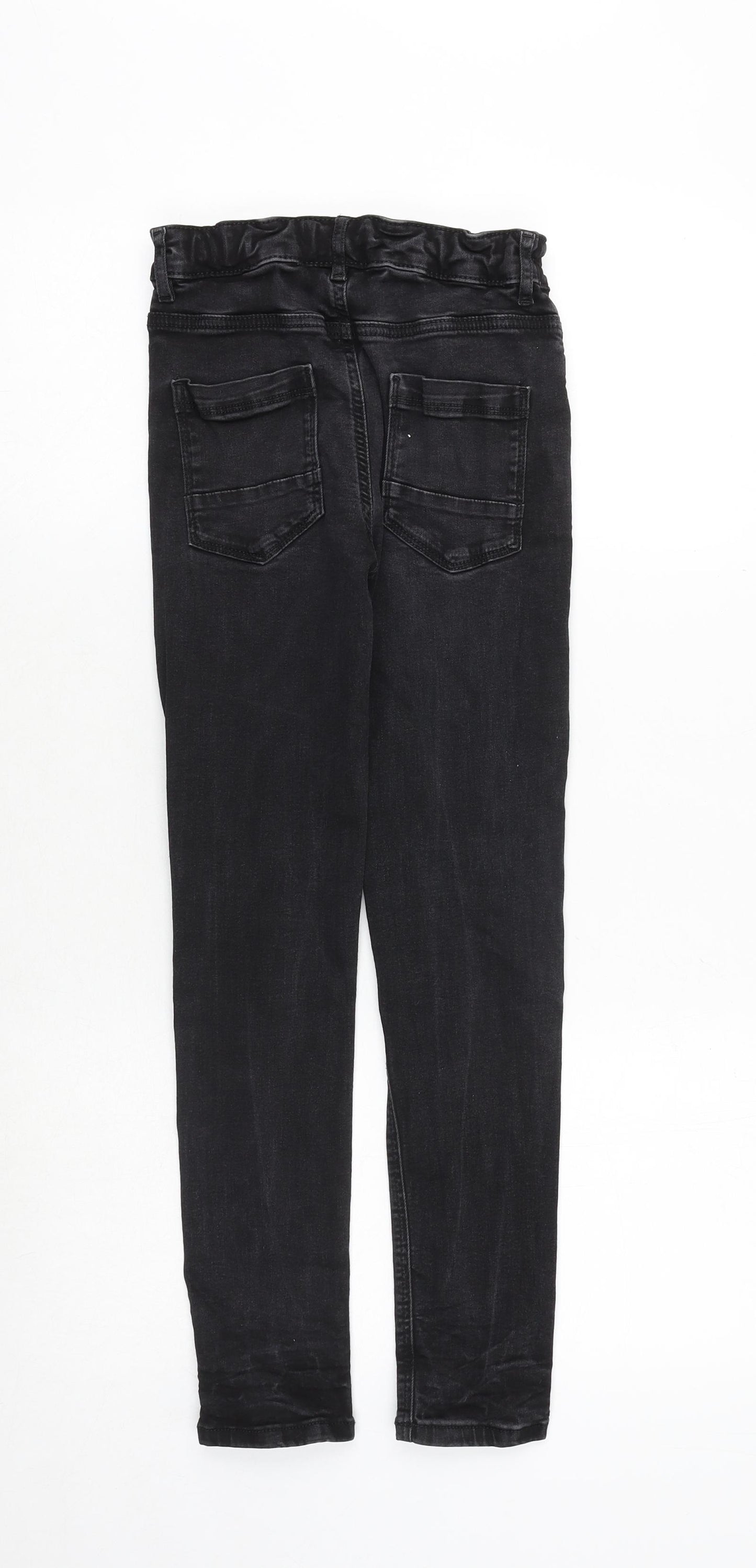 NEXT Boys Grey Cotton Skinny Jeans Size 11 Years Regular Zip