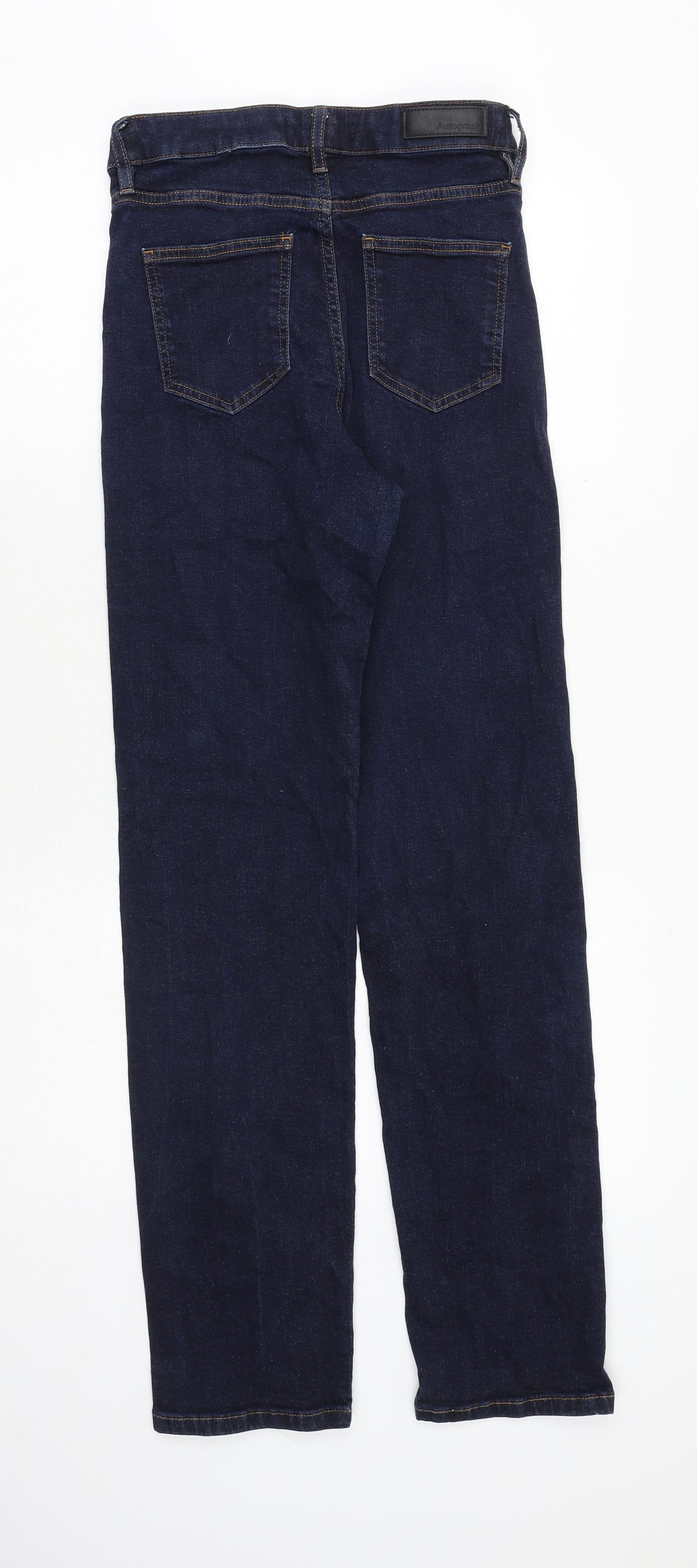 NEXT Womens Blue Cotton Straight Jeans Size 10 Regular Zip