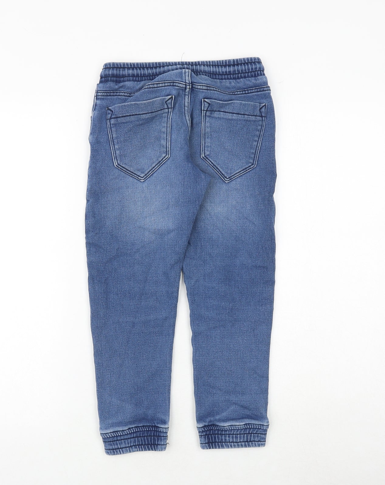 PEPPERTS Boys Blue Cotton Tapered Jeans Size 8-9 Years Regular Drawstring