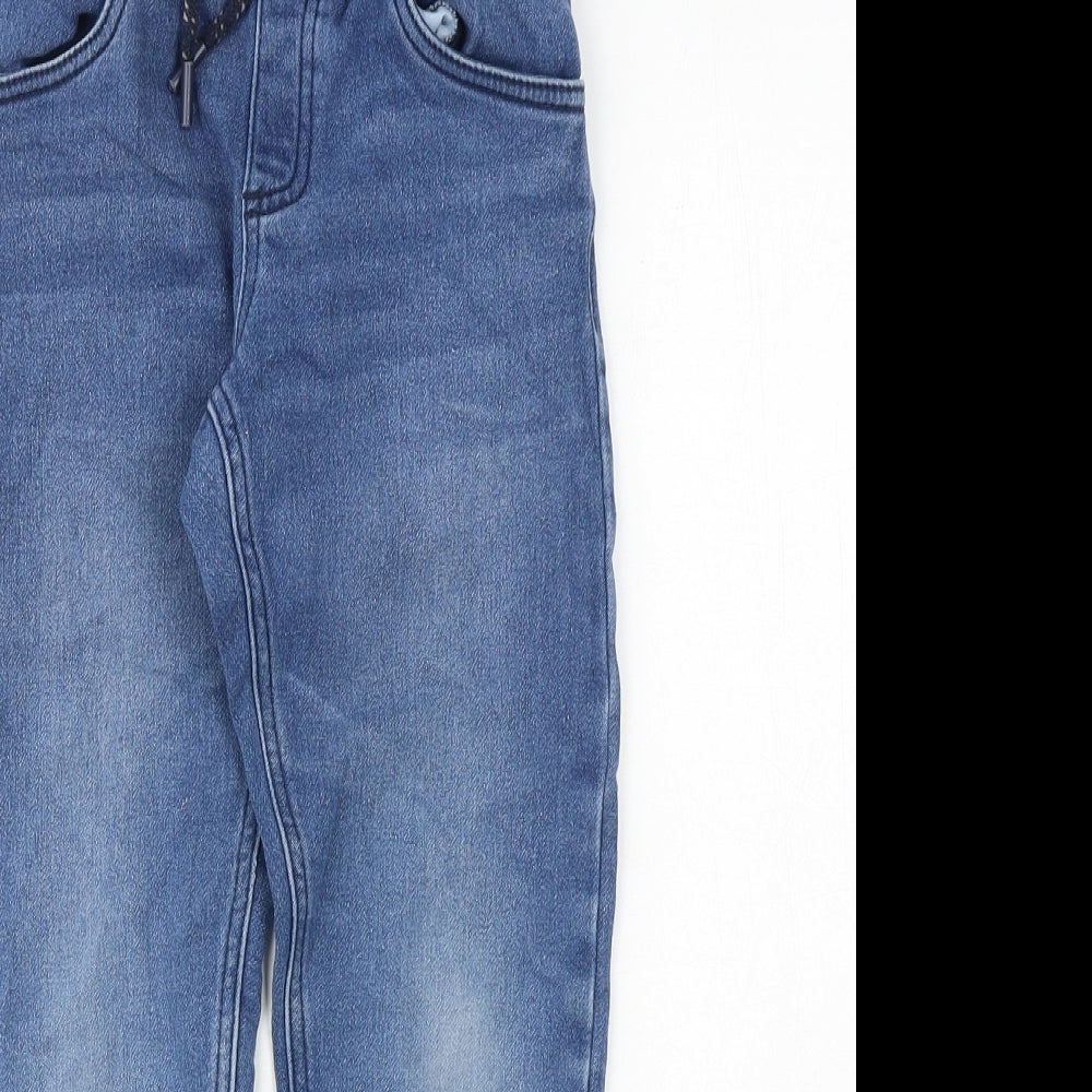 PEPPERTS Boys Blue Cotton Tapered Jeans Size 8-9 Years Regular Drawstring