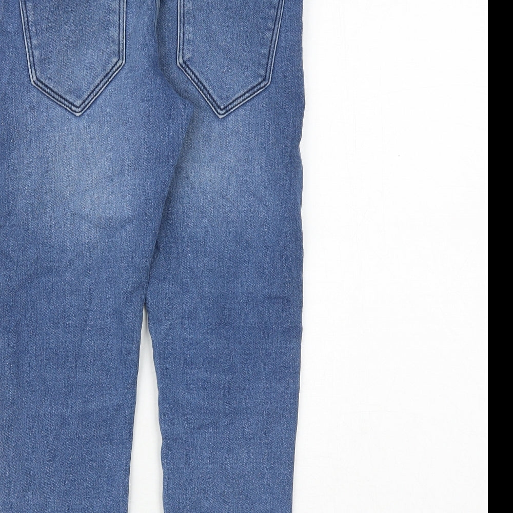 PEPPERTS Boys Blue Cotton Tapered Jeans Size 8-9 Years Regular Drawstring