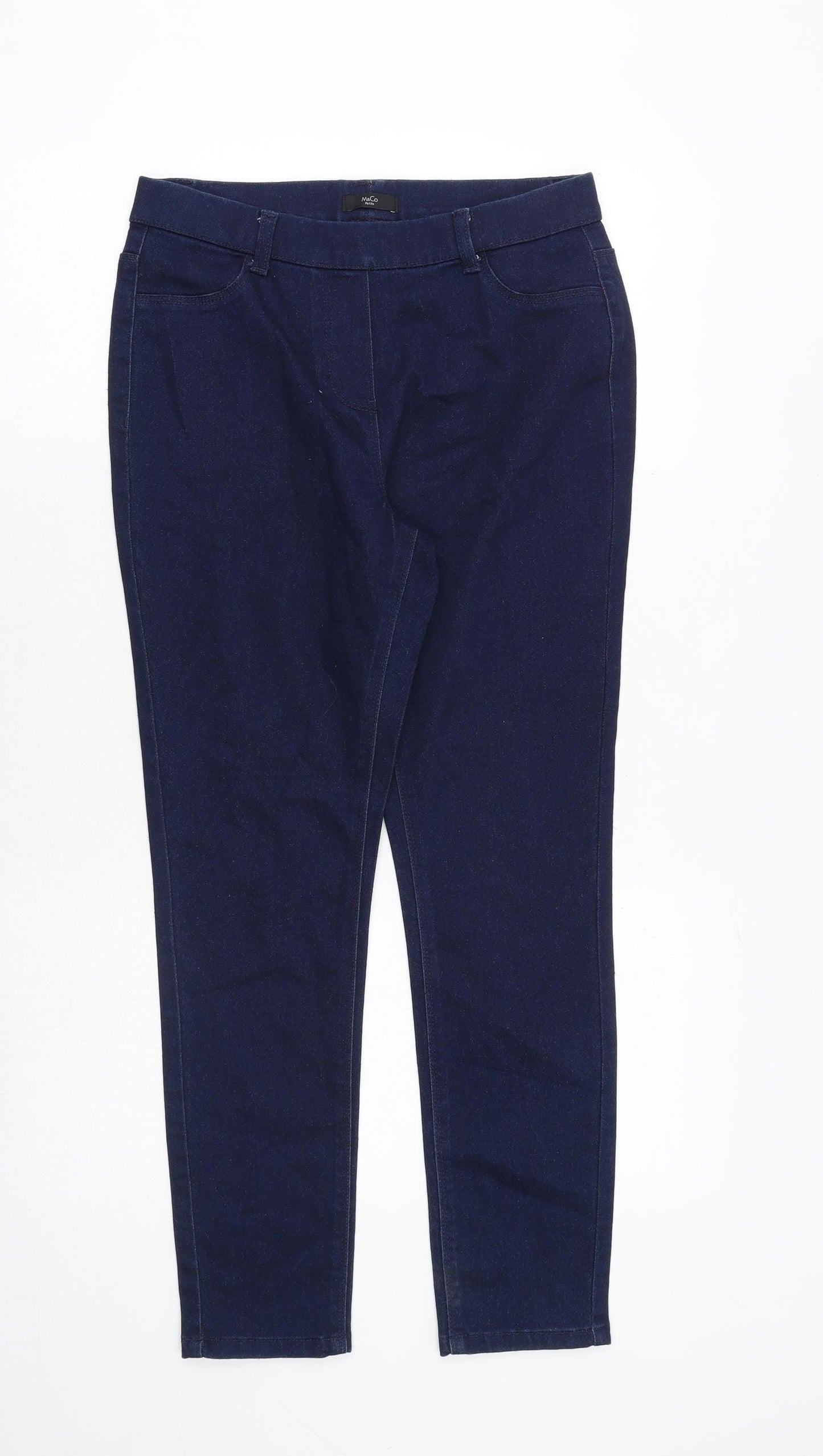 M&Co Womens Blue Cotton Jegging Jeans Size 12 Regular
