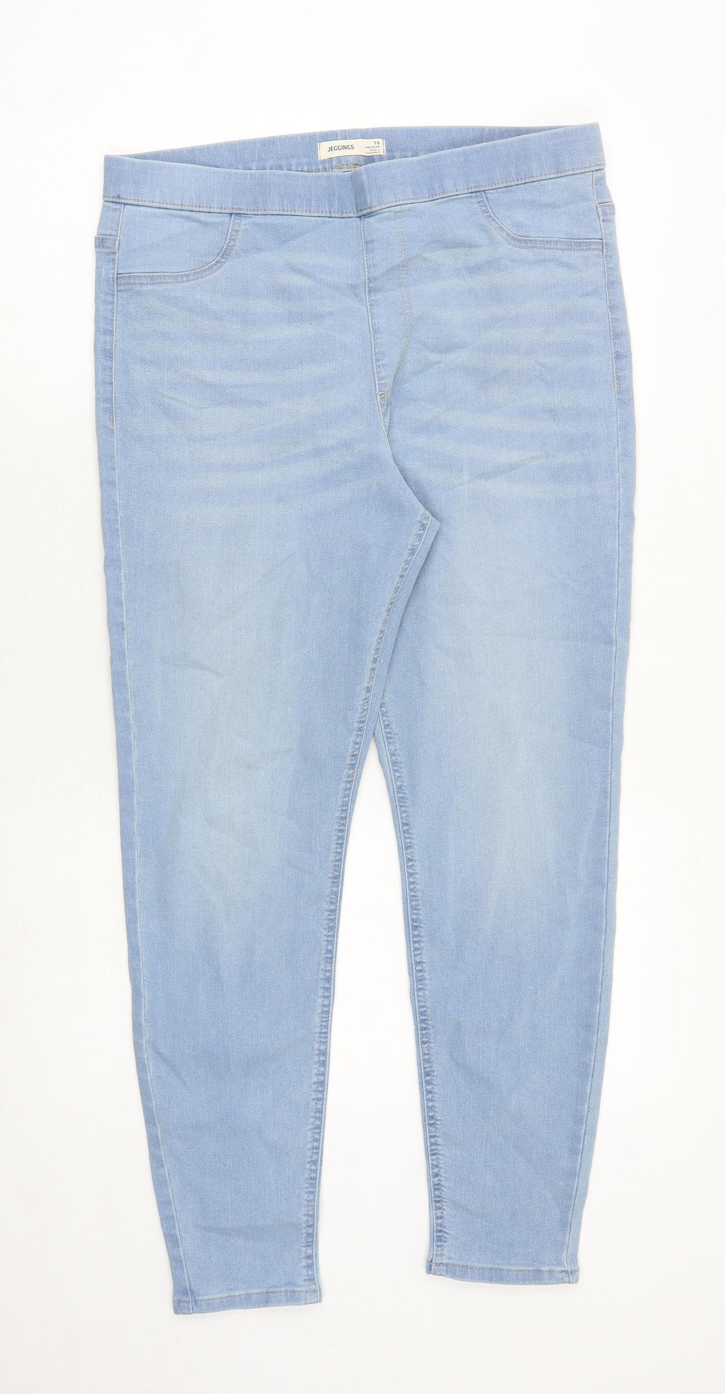 Marks and Spencer Womens Blue Cotton Jegging Jeans Size 16 Regular