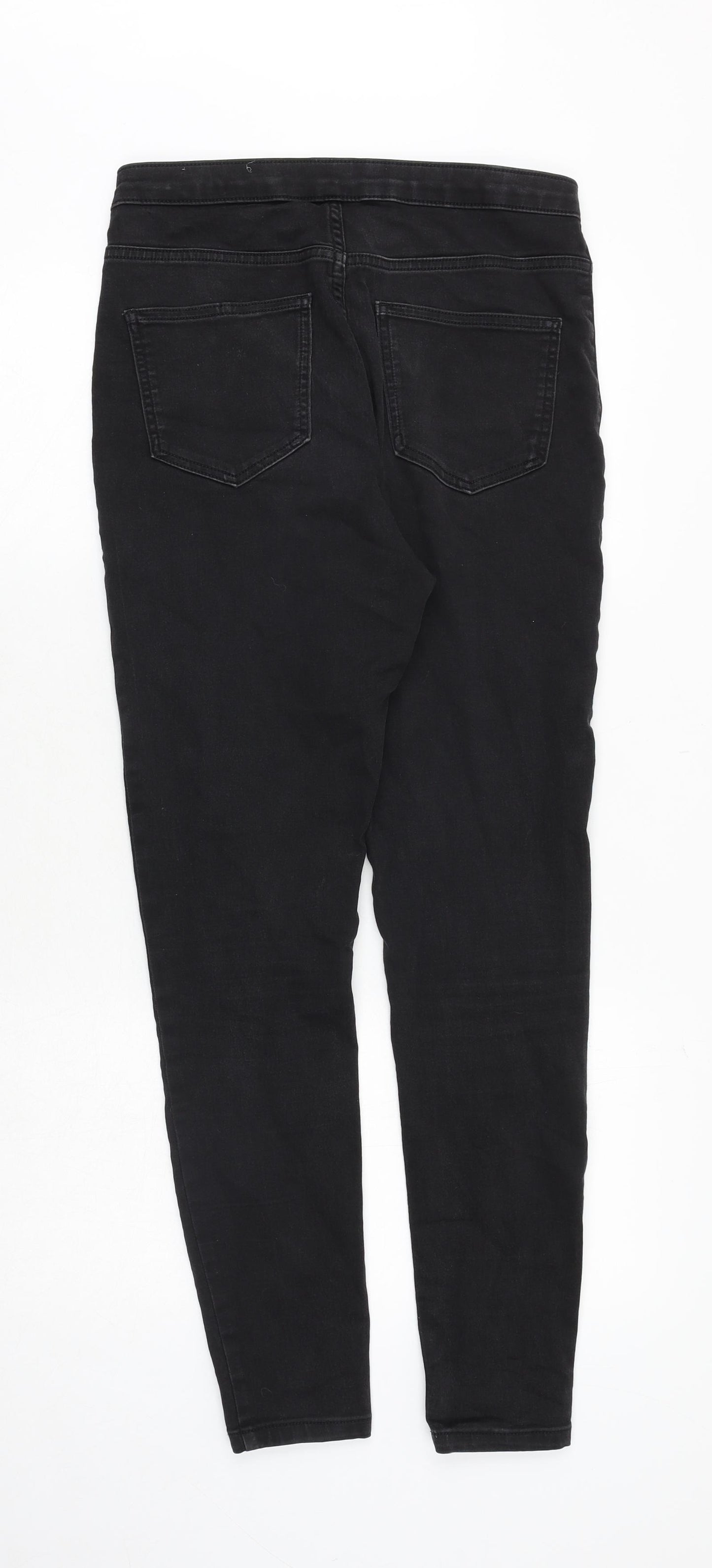 Marks and Spencer Womens Black Polyester Skinny Jeans Size 12 Regular Zip