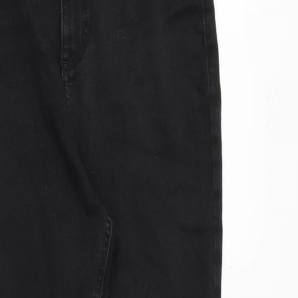 Marks and Spencer Womens Black Polyester Skinny Jeans Size 12 Regular Zip