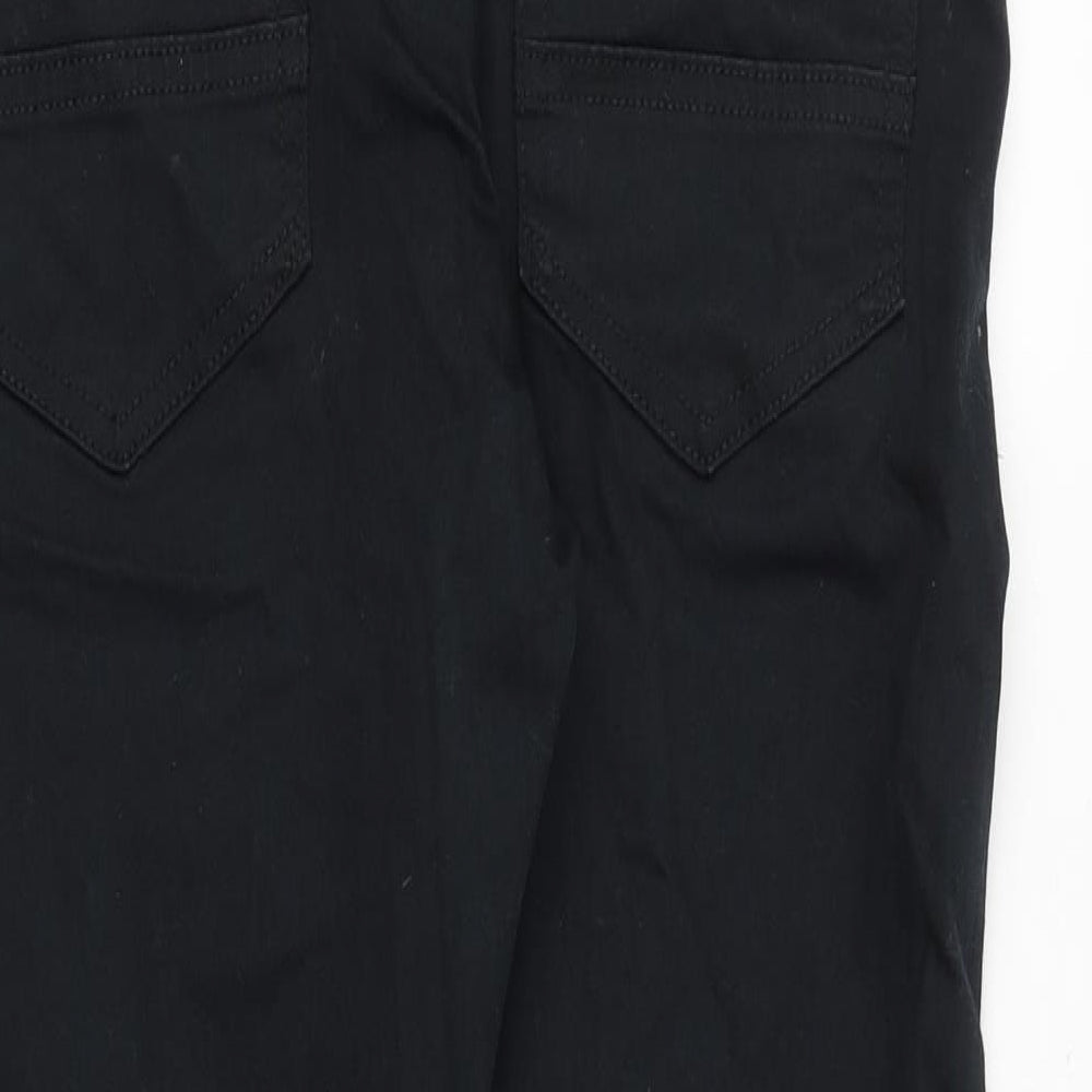 Marks and Spencer Mens Black Cotton Straight Jeans Size 36 in Regular Zip
