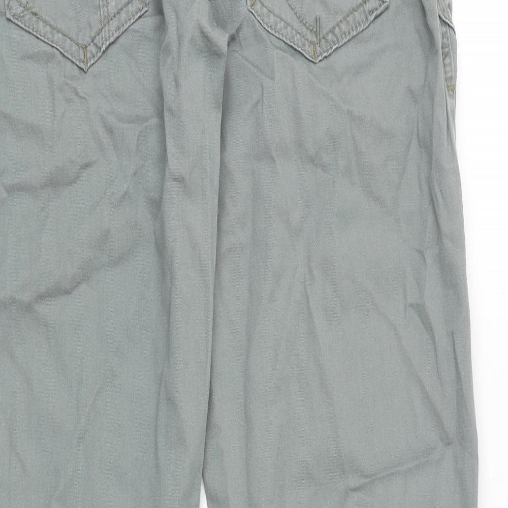 NEXT Womens Grey Cotton Boyfriend Jeans Size 12 Regular Zip