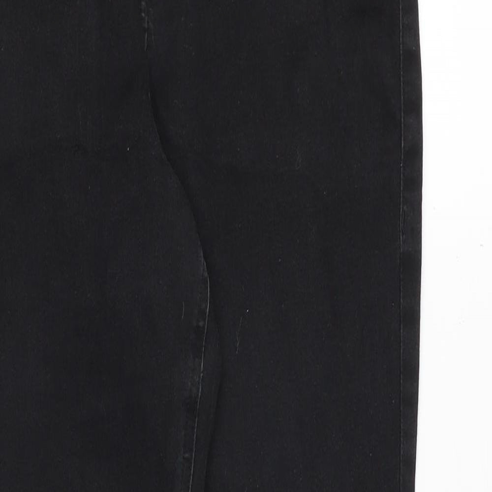 Marks and Spencer Womens Black Cotton Skinny Jeans Size 12 Regular Zip