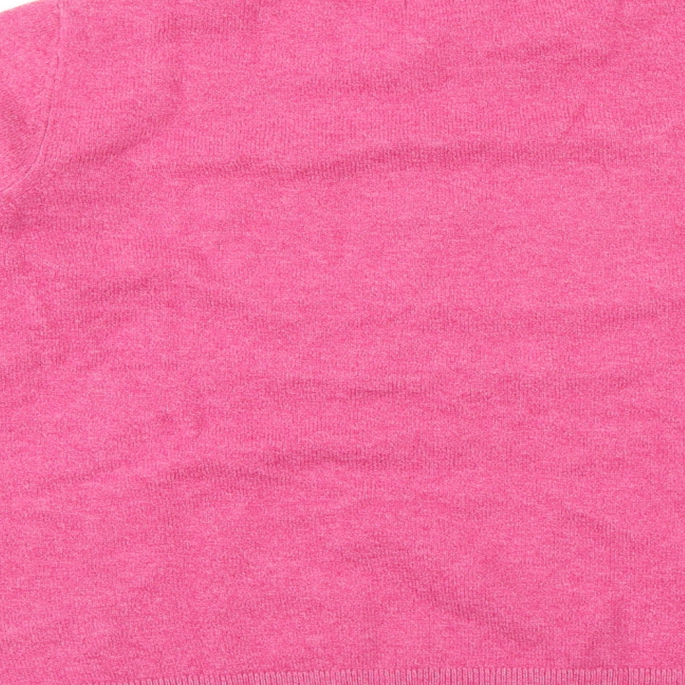 Marks and Spencer Womens Pink Round Neck Polyester Pullover Jumper Size S