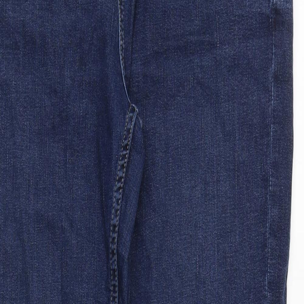 Marks and Spencer Womens Blue Cotton Skinny Jeans Size 14 Slim Zip