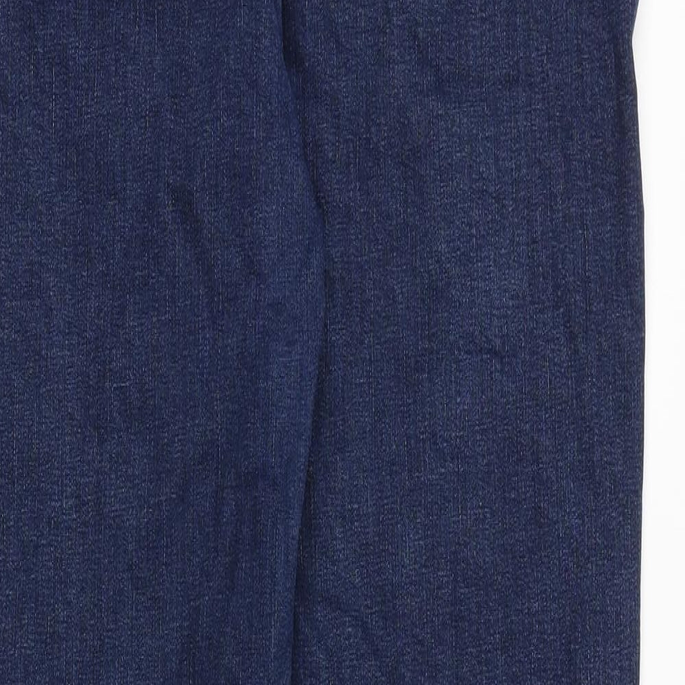 Marks and Spencer Womens Blue Cotton Skinny Jeans Size 14 Slim Zip