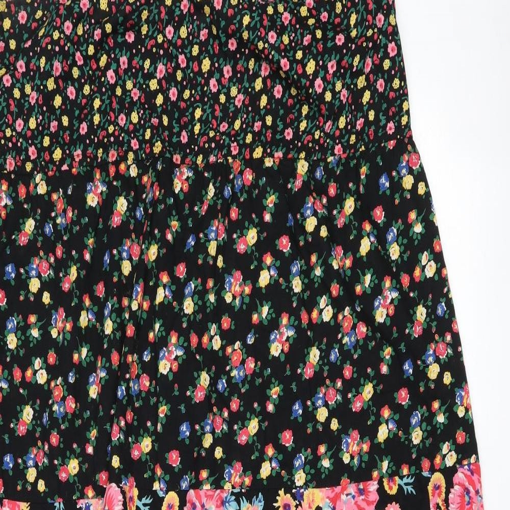 NEXT Womens Multicoloured Geometric Cotton Maxi Size 22 Square Neck Tie