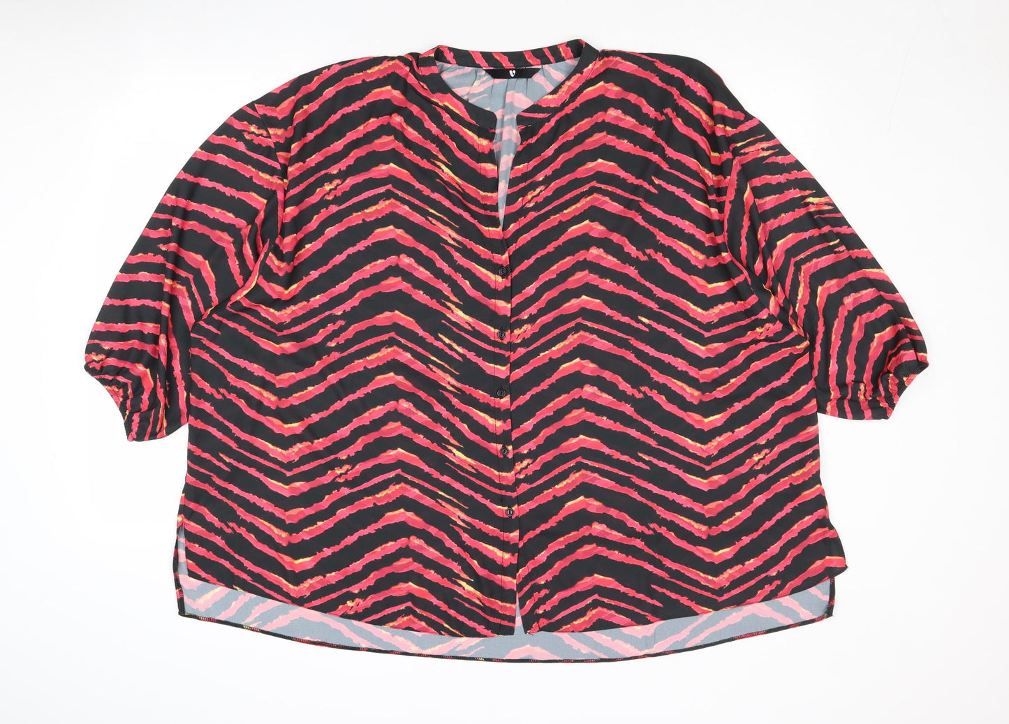 Very Womens Multicoloured Geometric Polyester Basic Blouse Size 20 V-Neck