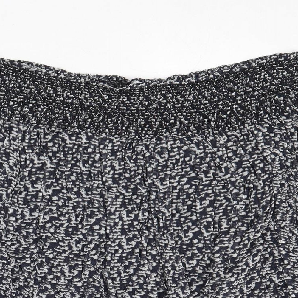 Noa Noa Womens Black Geometric Viscose Skater Skirt Size 10