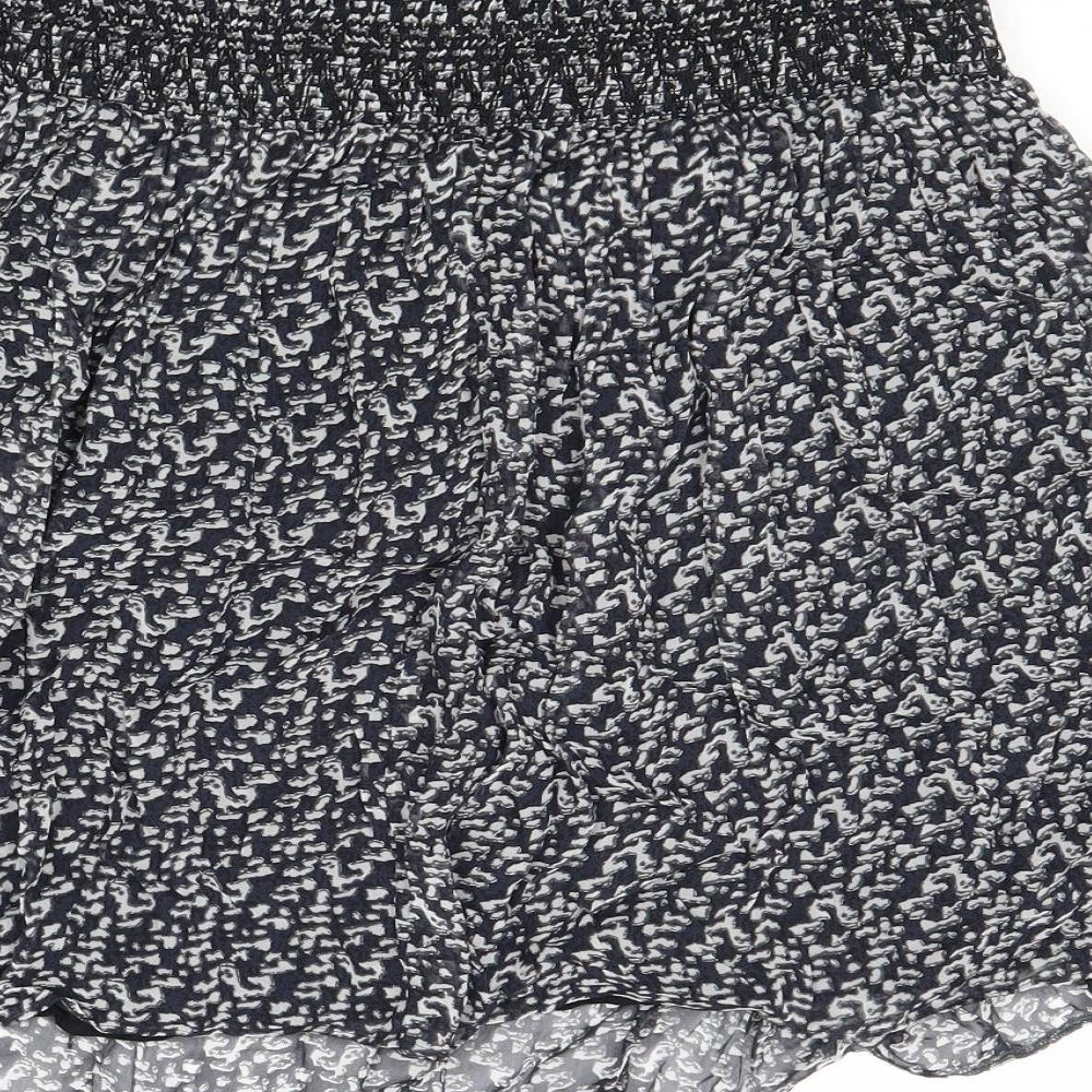 Noa Noa Womens Black Geometric Viscose Skater Skirt Size 10