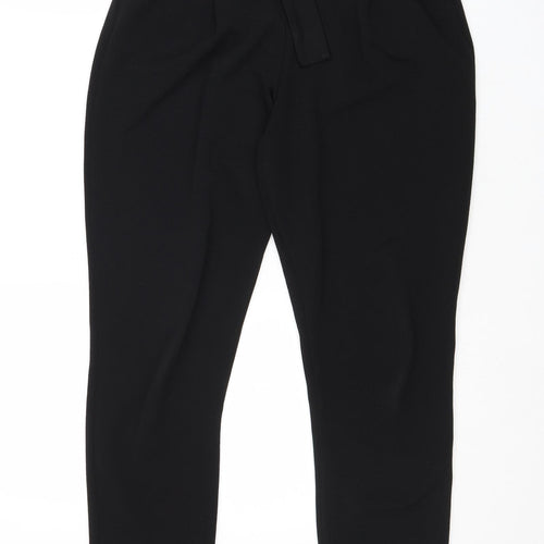 Select Womens Black Polyester Trousers Size 8 Regular Tie