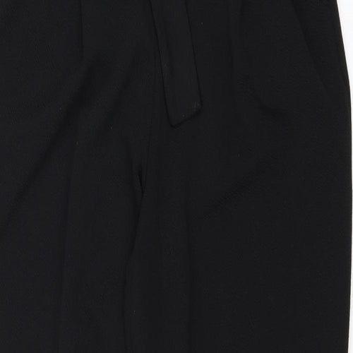 Select Womens Black Polyester Trousers Size 8 Regular Tie