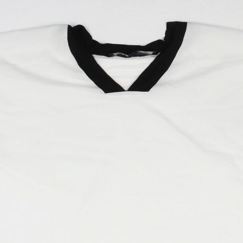 French Connection Womens White Lyocell Basic Blouse Size L V-Neck