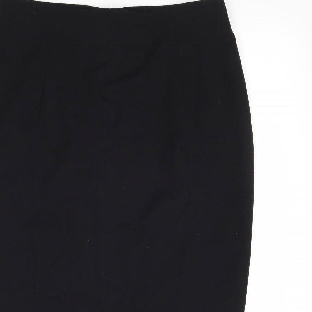 H&M Womens Black Polyester Straight & Pencil Skirt Size 14 Zip