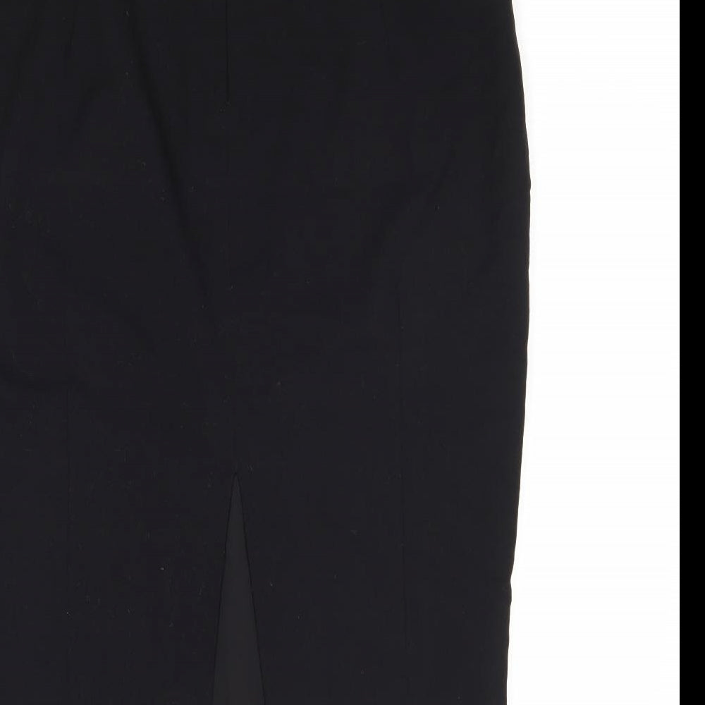 H&M Womens Black Polyester Straight & Pencil Skirt Size 14 Zip