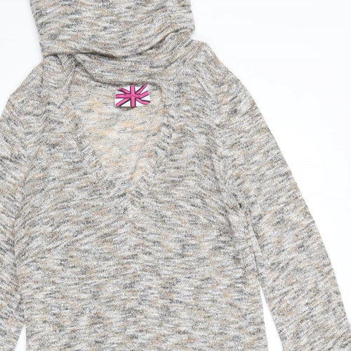 Pink Flame Womens Multicoloured Roll Neck Polyester Pullover Jumper Size M - Keyhole Neck