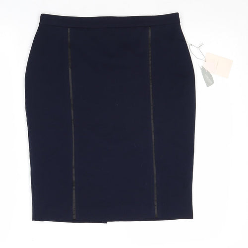 FOREVER 21 Womens Blue Polyester Straight & Pencil Skirt Size M Zip