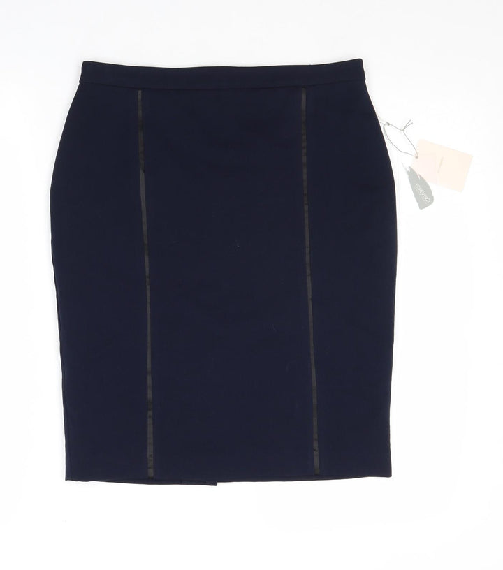 FOREVER 21 Womens Blue Polyester Straight & Pencil Skirt Size M Zip