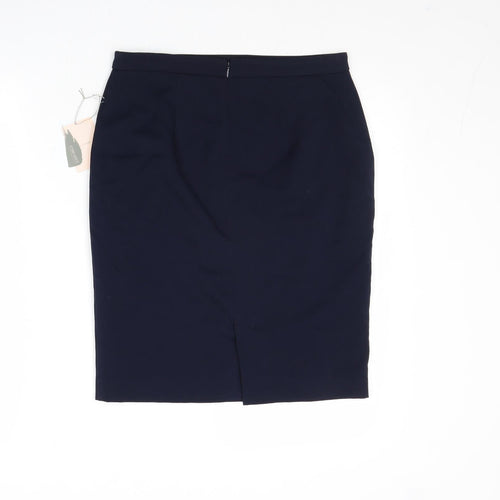 FOREVER 21 Womens Blue Polyester Straight & Pencil Skirt Size M Zip