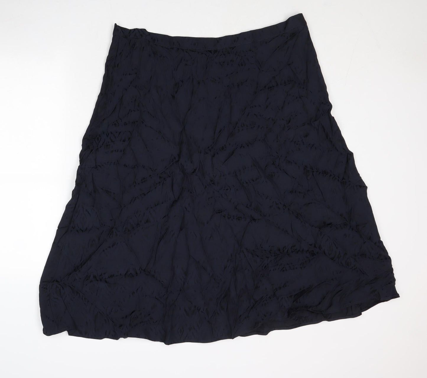Marks and Spencer Womens Blue Polyester Swing Skirt Size 20 Zip