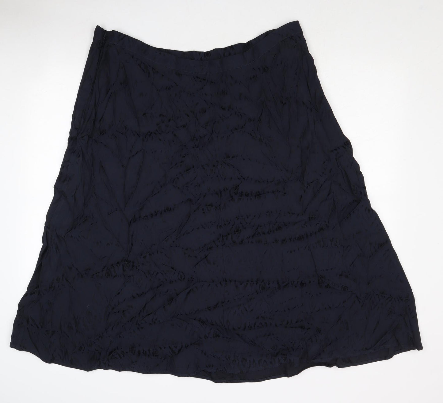 Marks and Spencer Womens Blue Polyester Swing Skirt Size 20 Zip