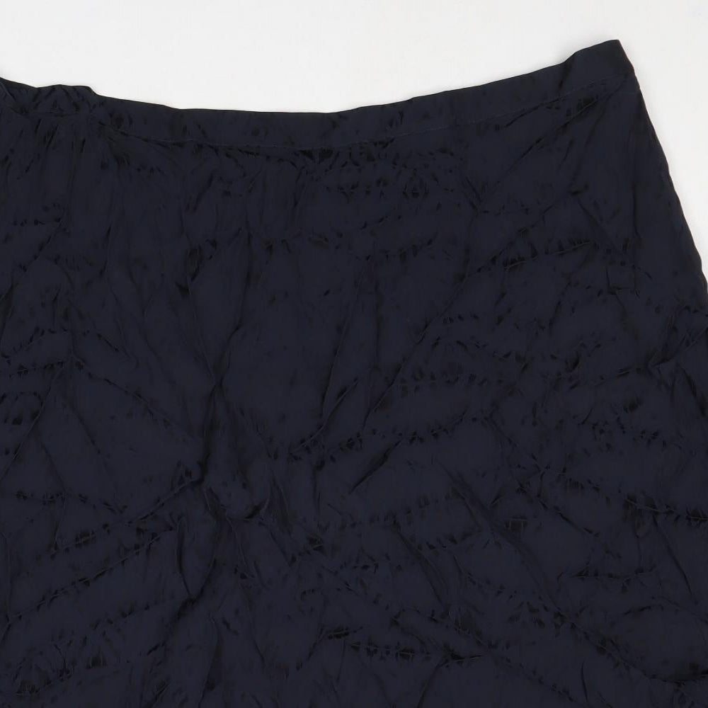 Marks and Spencer Womens Blue Polyester Swing Skirt Size 20 Zip