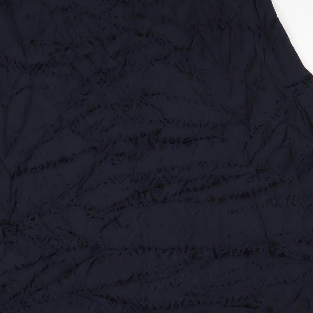 Marks and Spencer Womens Blue Polyester Swing Skirt Size 20 Zip