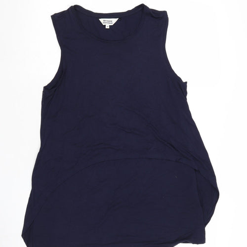 Blooming Marvellous Womens Blue Viscose Basic Tank Size M Round Neck