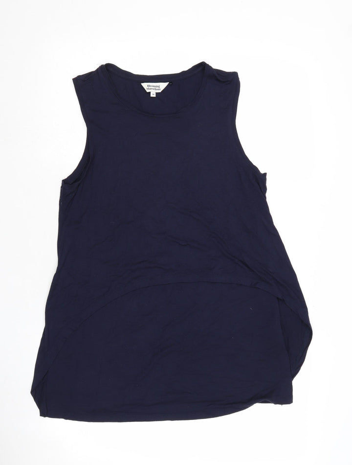 Blooming Marvellous Womens Blue Viscose Basic Tank Size M Round Neck