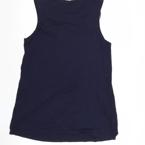 Blooming Marvellous Womens Blue Viscose Basic Tank Size M Round Neck