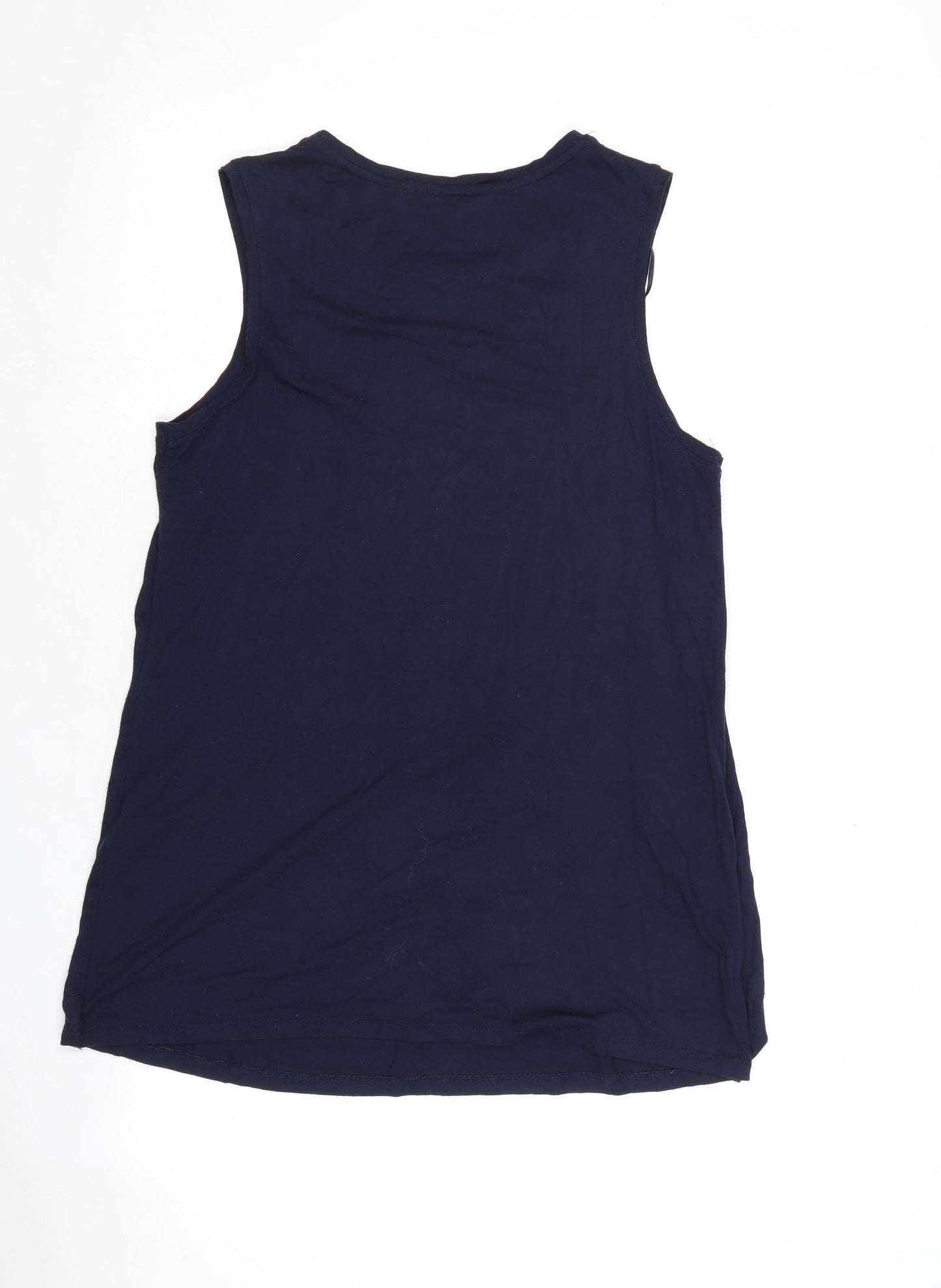 Blooming Marvellous Womens Blue Viscose Basic Tank Size M Round Neck