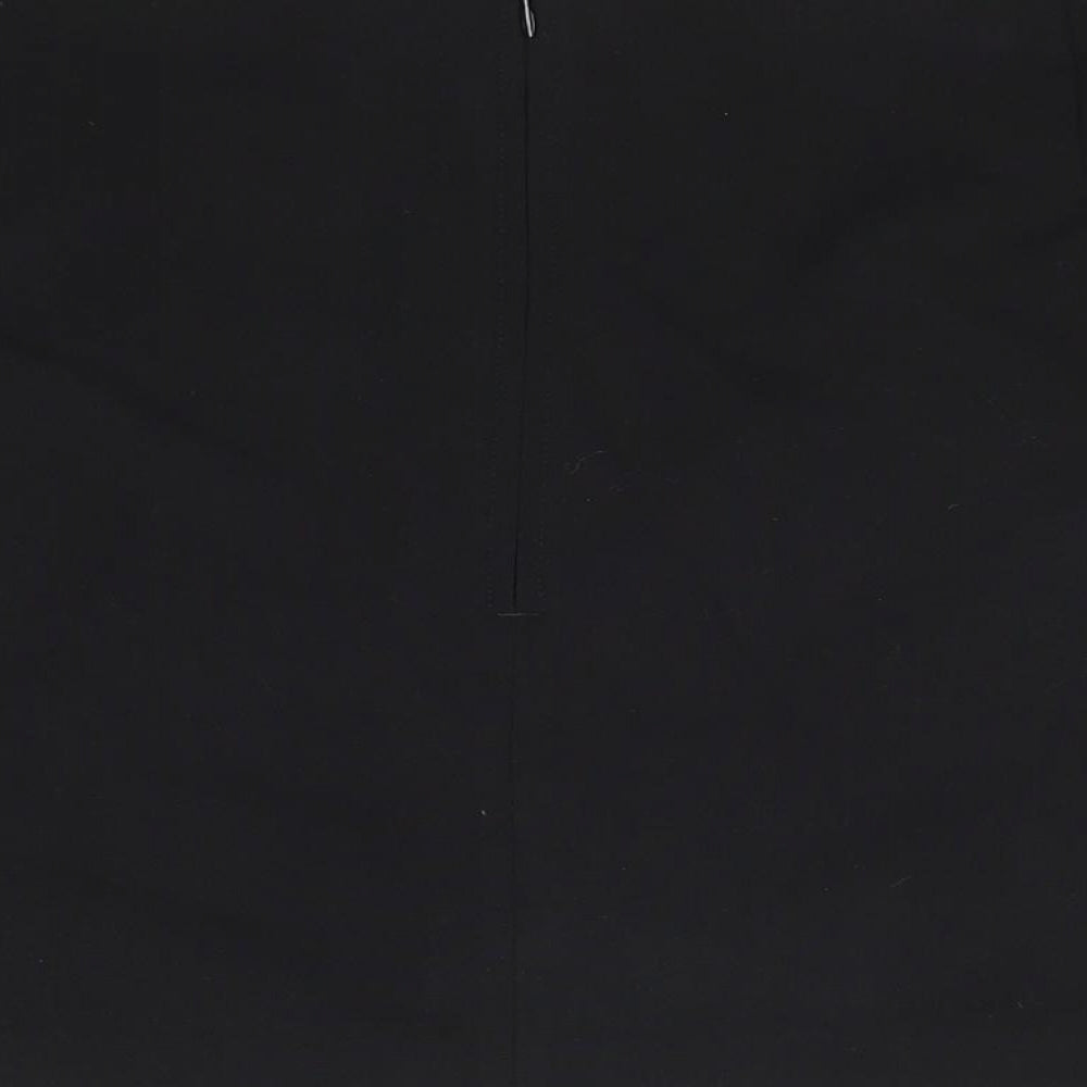 Marks and Spencer Womens Black Polyester A-Line Skirt Size 24 Zip